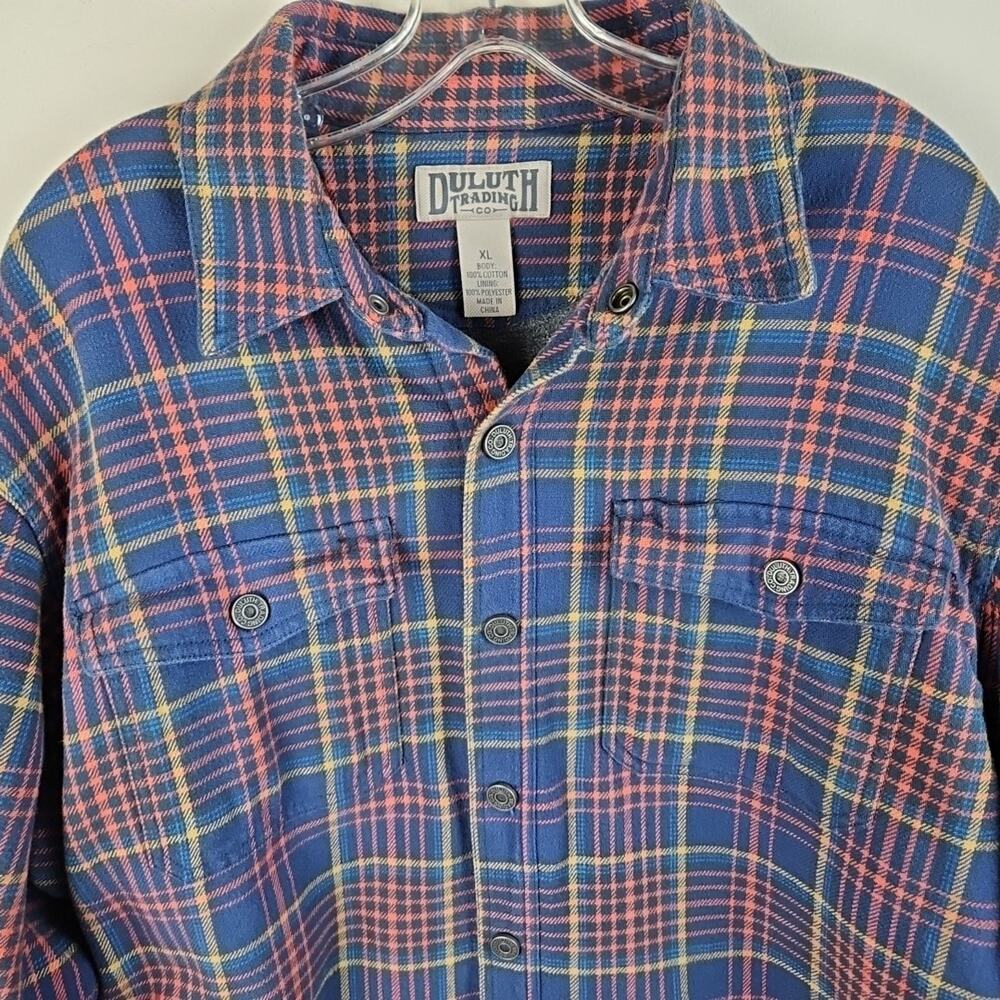 Duluth Trading Co Shacket Mens XL Flapjack Fleece-lined Relaxed Fit Shirt Jac - Picture 8 of 8